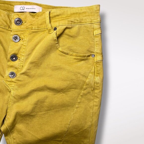 Q2 Premium Denim Acid Green High Rise Button Fly Skinny Jeans Size 6 - Picture 4 of 9